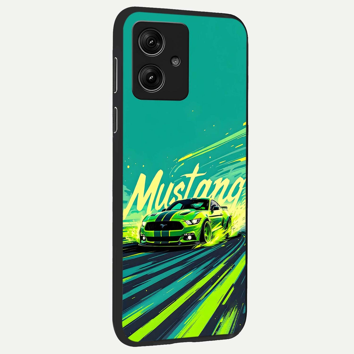  Mustang Bang back cover For Moto G54 slim fit glass case with vibrant aesthetic design