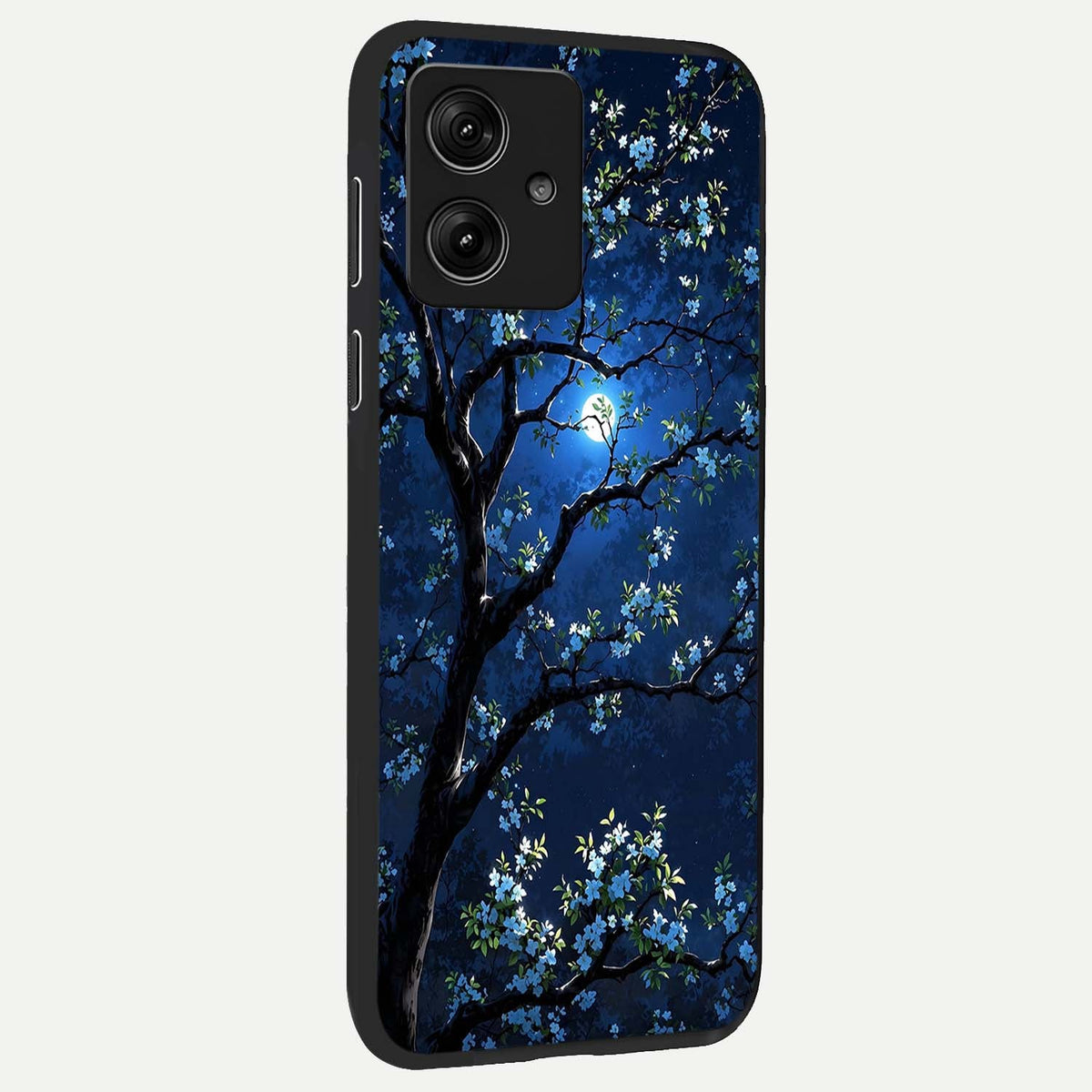  Mystic Floral Night back cover For Moto G54 slim fit glass case with vibrant aesthetic design