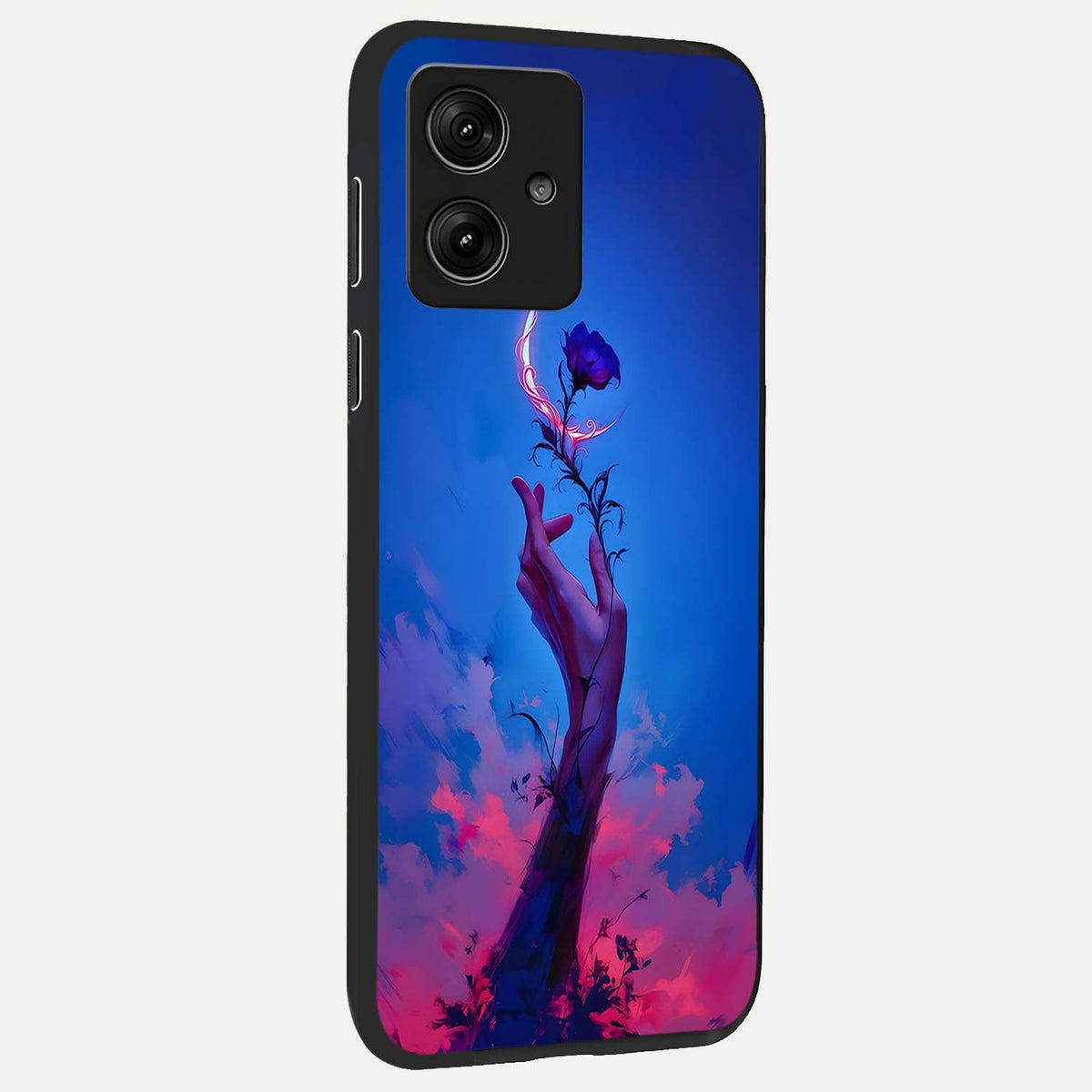  Mystic Hand back cover For Moto G54 slim fit glass case with vibrant aesthetic design