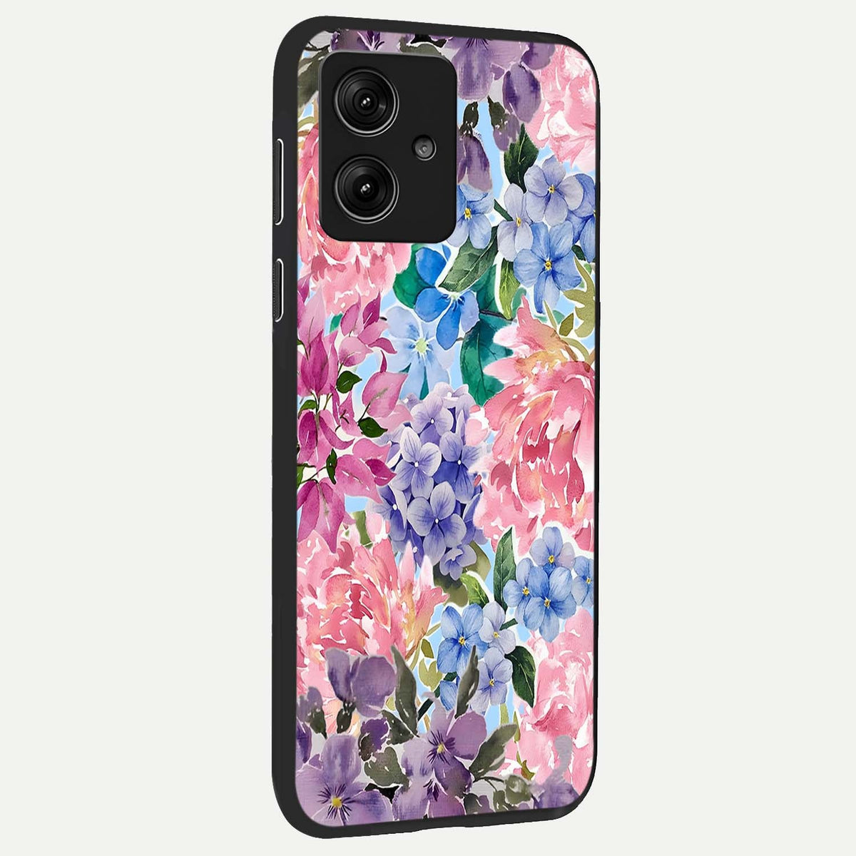  Pastel Floral Mix back cover For Moto G54 slim fit glass case with vibrant aesthetic design