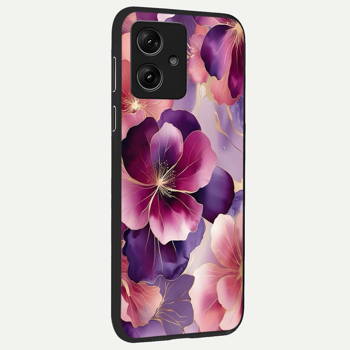  Pink Bouquet Florals back cover For Moto G54 slim fit glass case with vibrant aesthetic design