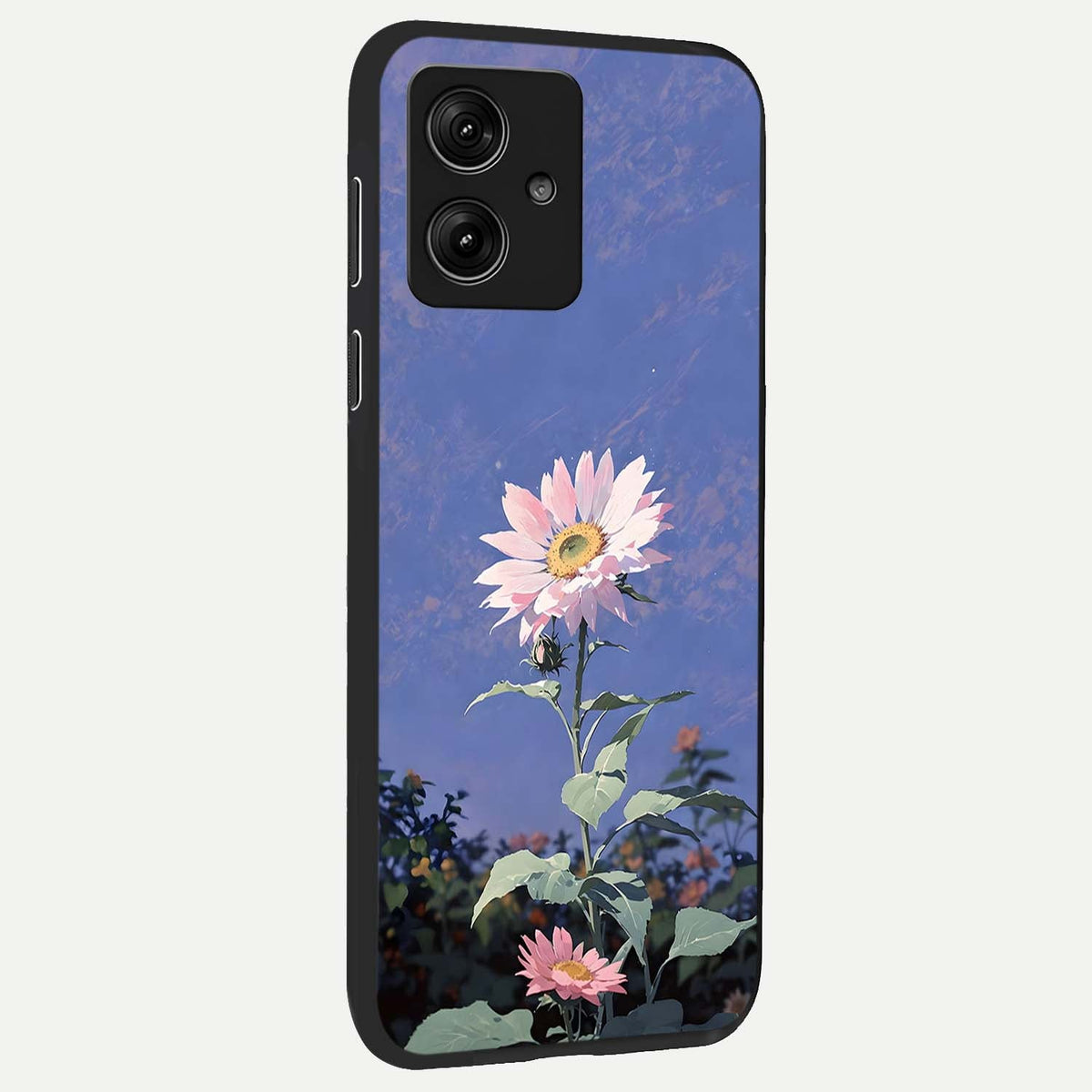  Pink Shells Outline back cover For Moto G54 slim fit glass case with vibrant aesthetic design