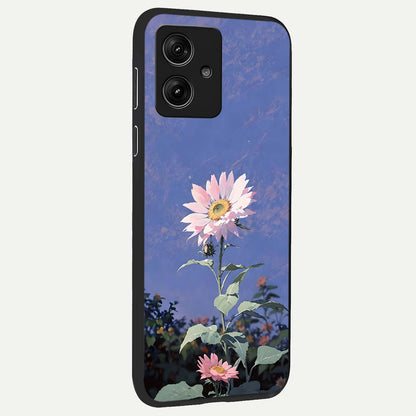  Pink Shells Outline back cover For Moto G54 slim fit glass case with vibrant aesthetic design