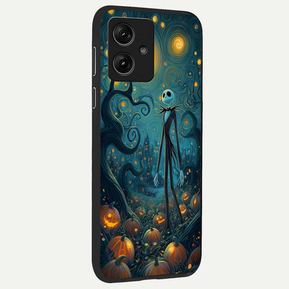  Pumpkin Moonlight Tale back cover For Moto G54 slim fit glass case with vibrant aesthetic design