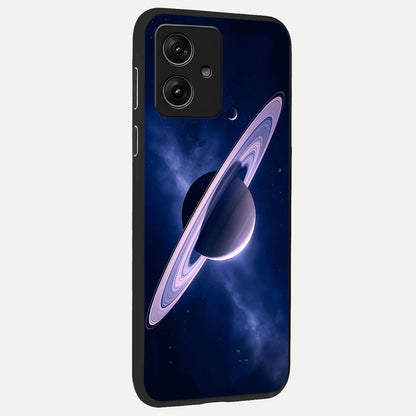  Saturn Ring Mystique back cover For Moto G54 slim fit glass case with vibrant aesthetic design