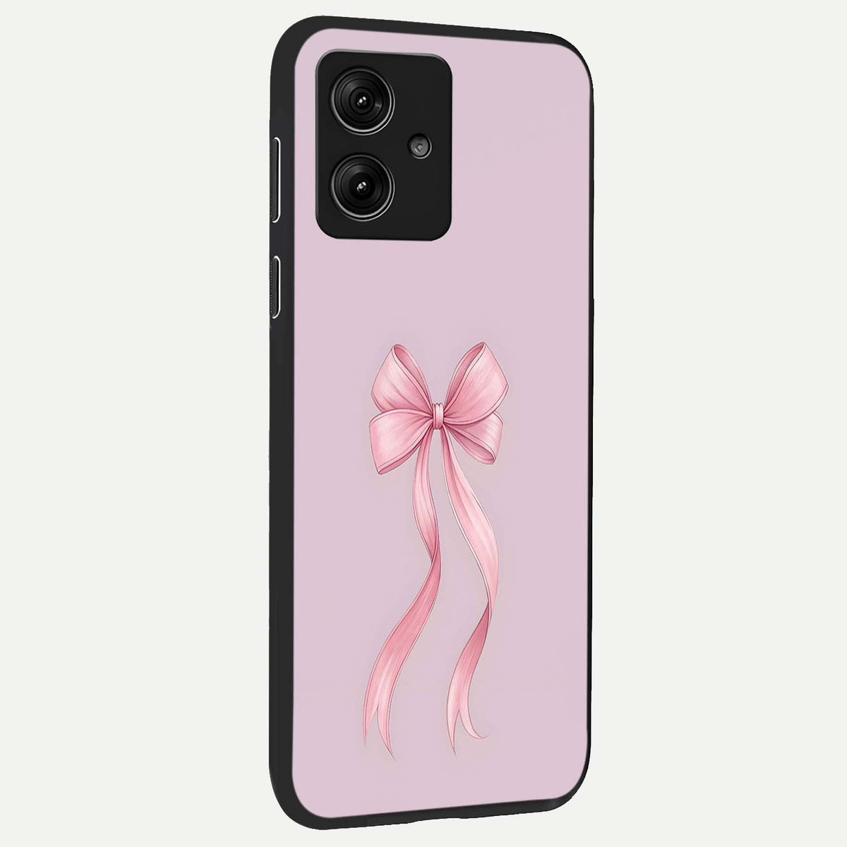  Soft Blush Bow back cover For Moto G54 slim fit glass case with vibrant aesthetic design