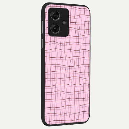  Soft Grid Bliss back cover For Moto G54 slim fit glass case with vibrant aesthetic design