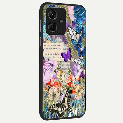  Storm Path Bloom back cover For Moto G54 slim fit glass case with vibrant aesthetic design