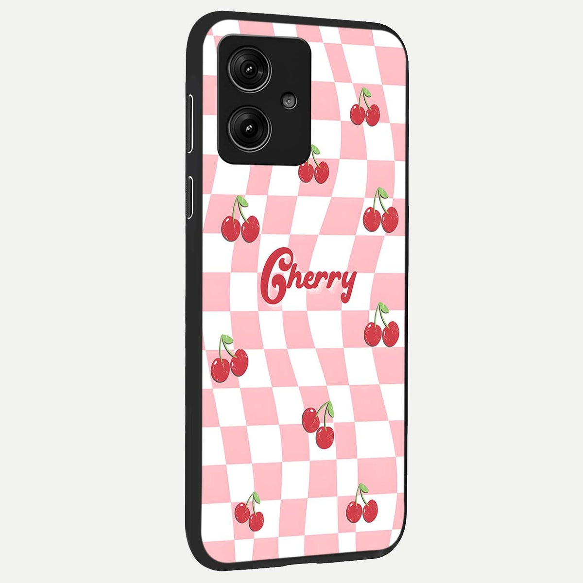  Sweet Cherry Vibes back cover For Moto G54 slim fit glass case with vibrant aesthetic design