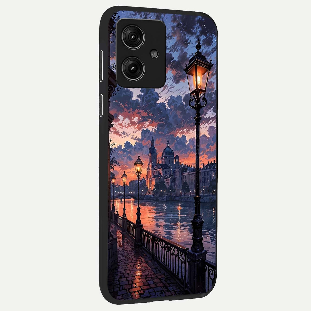  Twilight River Lights back cover For Moto G54 slim fit glass case with vibrant aesthetic design