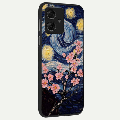  Van Gogh Scenery back cover For Moto G54 slim fit glass case with vibrant aesthetic design