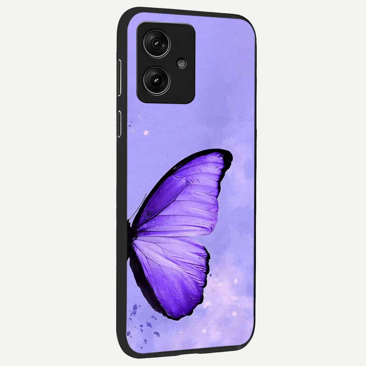  Violet Dream Wing back cover For Moto G54 slim fit glass case with vibrant aesthetic design