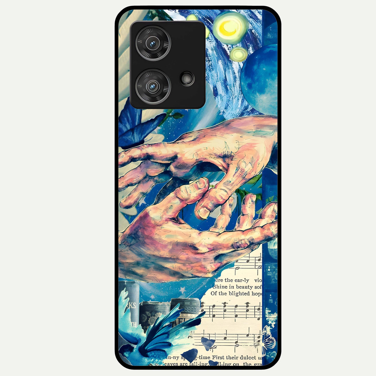  Aesthetic Divider Glass Case For Moto Edge 40 Neo back cover – full design glossy printed glass finish