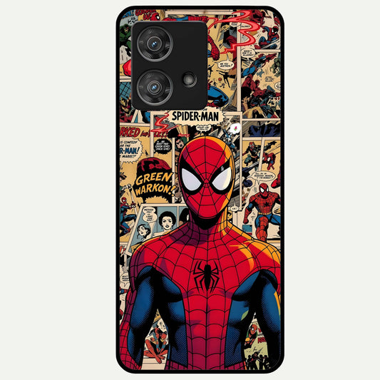  Aesthetic Spider Glass Case For Moto Edge 40 Neo back cover – full design glossy printed glass finish