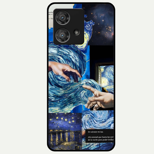  Aesthetic Vando Hands Glass Case For Moto Edge 40 Neo back cover – full design glossy printed glass finish