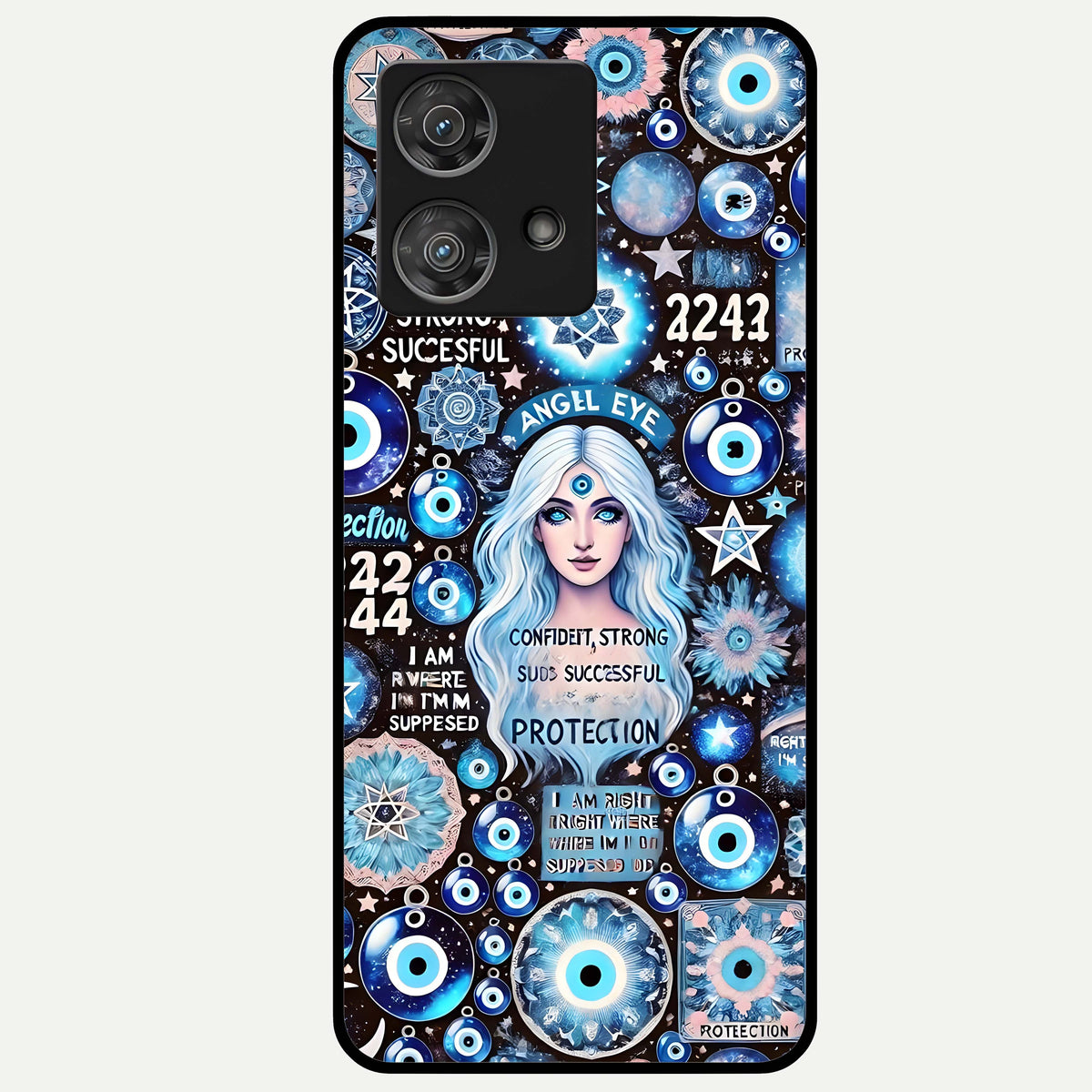  Angel Aura Shield Glass Case For Moto Edge 40 Neo back cover – full design glossy printed glass finish
