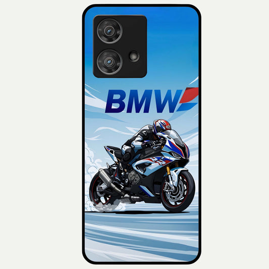  BMW Power Drift Glass Case For Moto Edge 40 Neo back cover – full design glossy printed glass finish