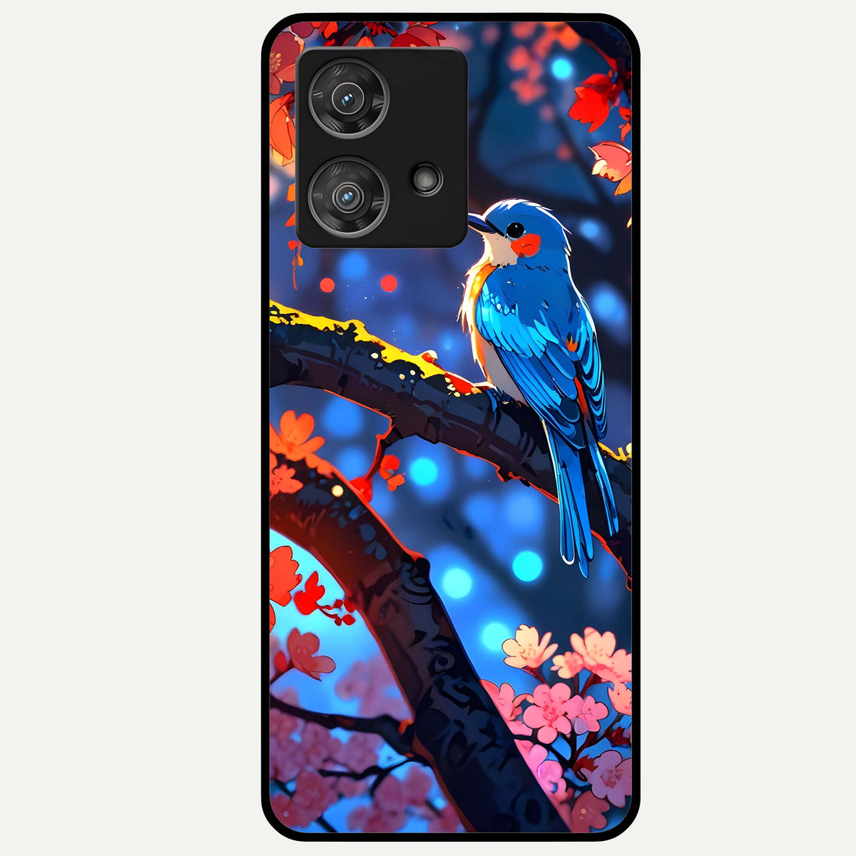  Blooming Water Drift Glass Case For Moto Edge 40 Neo back cover – full design glossy printed glass finish