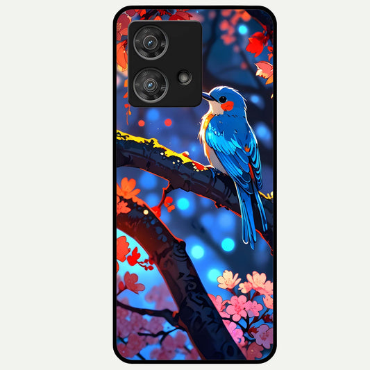  Blooming Water Drift Glass Case For Moto Edge 40 Neo back cover – full design glossy printed glass finish