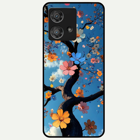  Blossom Dream Sky Glass Case For Moto Edge 40 Neo back cover – full design glossy printed glass finish