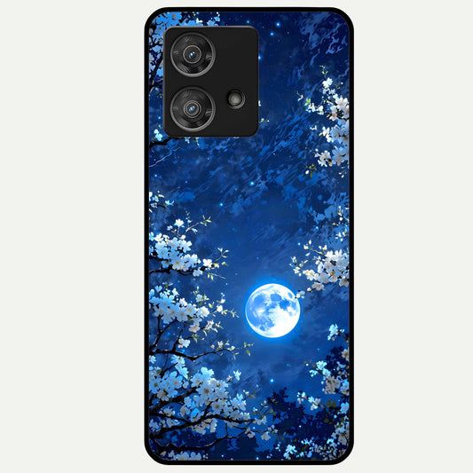  Blossom Moonlight Sky Glass Case For Moto Edge 40 Neo back cover – full design glossy printed glass finish