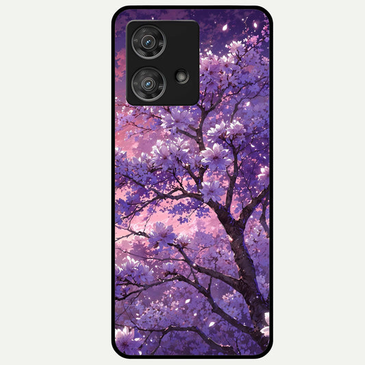  Blossom Tree Glass Case For Moto Edge 40 Neo back cover – full design glossy printed glass finish