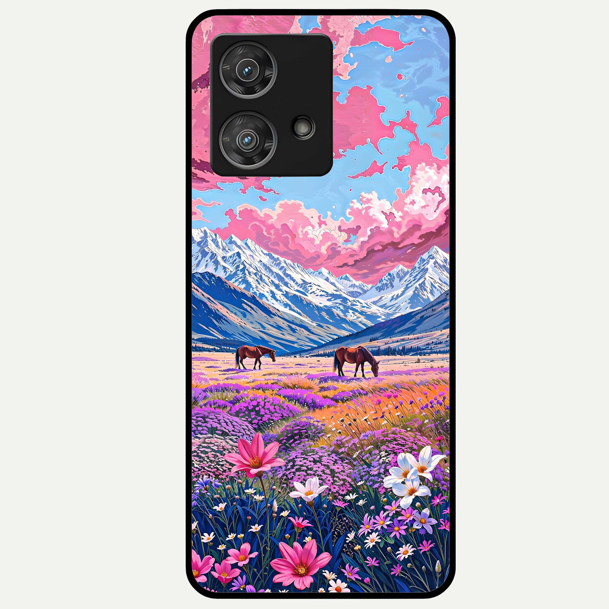  Blossom Valley Dream Glass Case For Moto Edge 40 Neo back cover – full design glossy printed glass finish