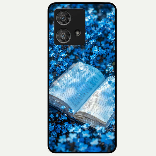  Blue Bloom Tales Glass Case For Moto Edge 40 Neo back cover – full design glossy printed glass finish