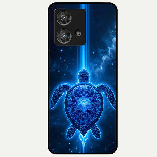  Blue Galaxy Turtle Glass Case For Moto Edge 40 Neo back cover – full design glossy printed glass finish