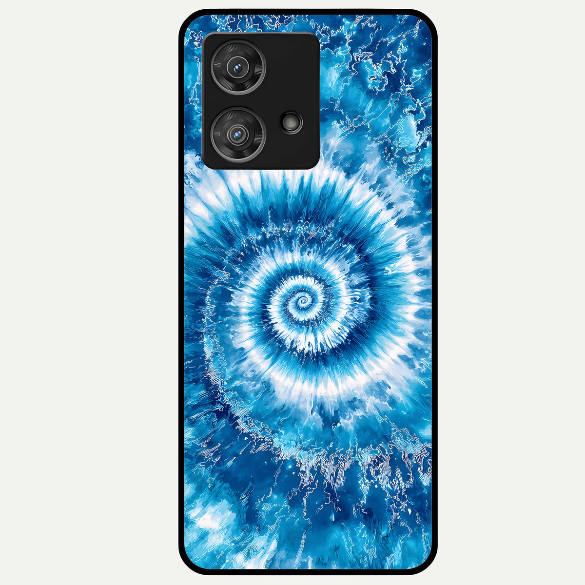  Blue Galaxy Wave Glass Case For Moto Edge 40 Neo back cover – full design glossy printed glass finish