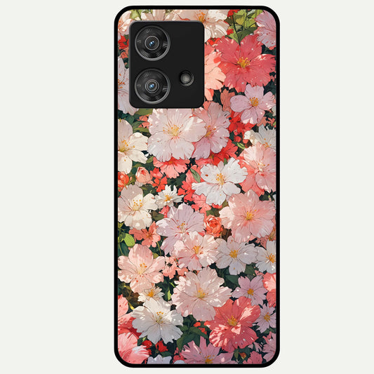  Blush Bloom Field Glass Case For Moto Edge 40 Neo back cover – full design glossy printed glass finish