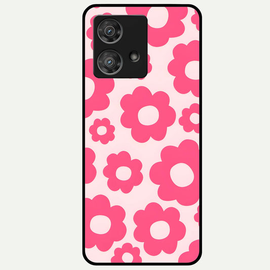  Blush Flower Pop Glass Case For Moto Edge 40 Neo back cover – full design glossy printed glass finish