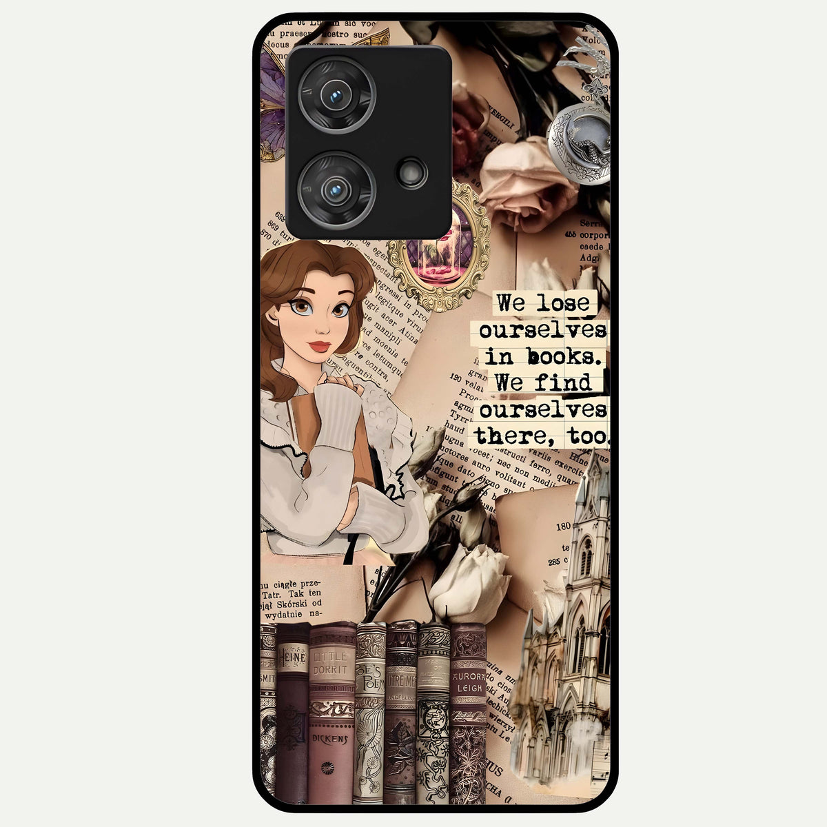  Bookish Dream World Glass Case For Moto Edge 40 Neo back cover – full design glossy printed glass finish