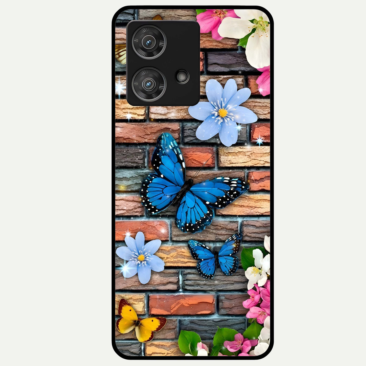  Brick Bloom Flight Glass Case For Moto Edge 40 Neo back cover – full design glossy printed glass finish