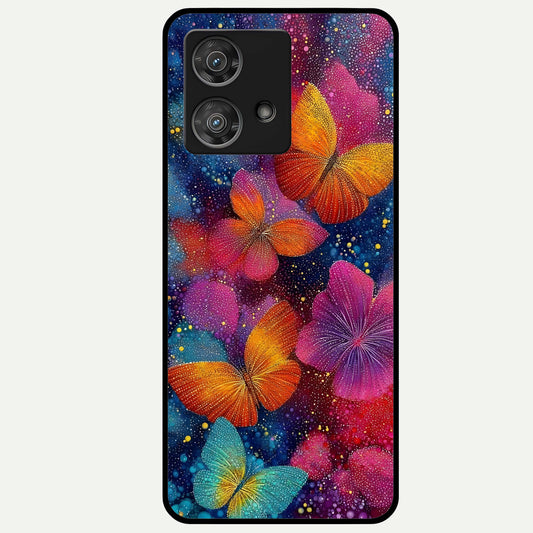  Butterfly Dream Mist Glass Case For Moto Edge 40 Neo back cover – full design glossy printed glass finish