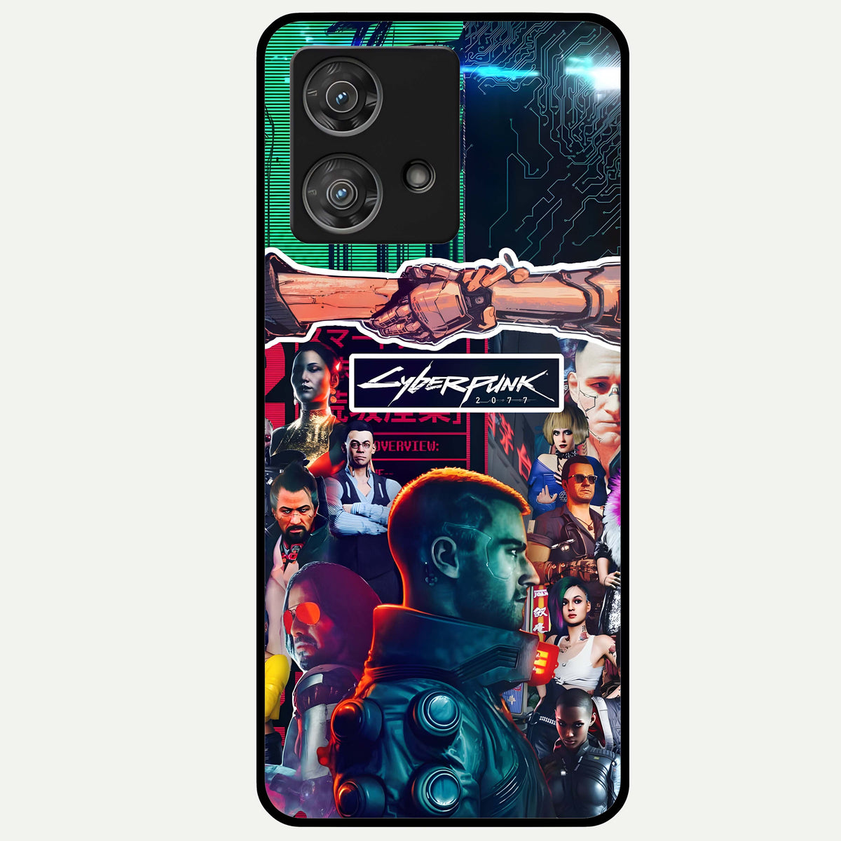  CYBERPUNK Legacy Glass Case For Moto Edge 40 Neo back cover – full design glossy printed glass finish