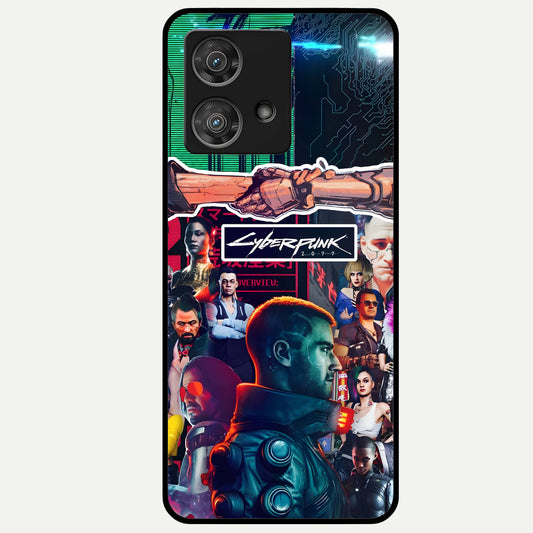  CYBERPUNK Legacy Glass Case For Moto Edge 40 Neo back cover – full design glossy printed glass finish
