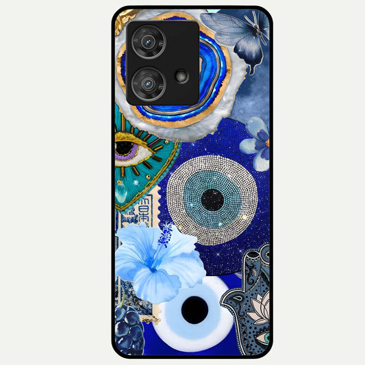  Celestial Blue Vision Glass Case For Moto Edge 40 Neo back cover – full design glossy printed glass finish