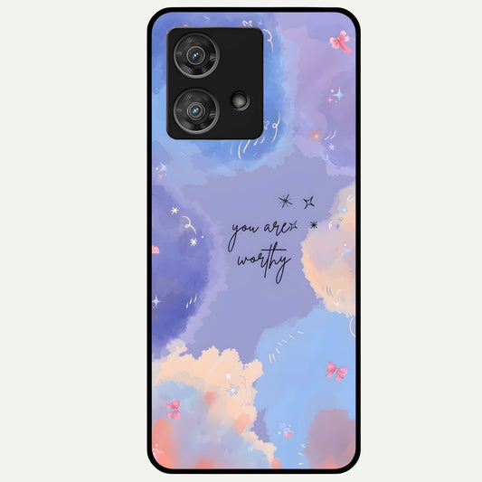  Celestial Cloud Magic Glass Case For Moto Edge 40 Neo back cover – full design glossy printed glass finish