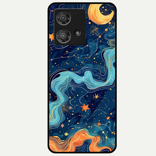  Celestial Dream Flow Glass Case For Moto Edge 40 Neo back cover – full design glossy printed glass finish