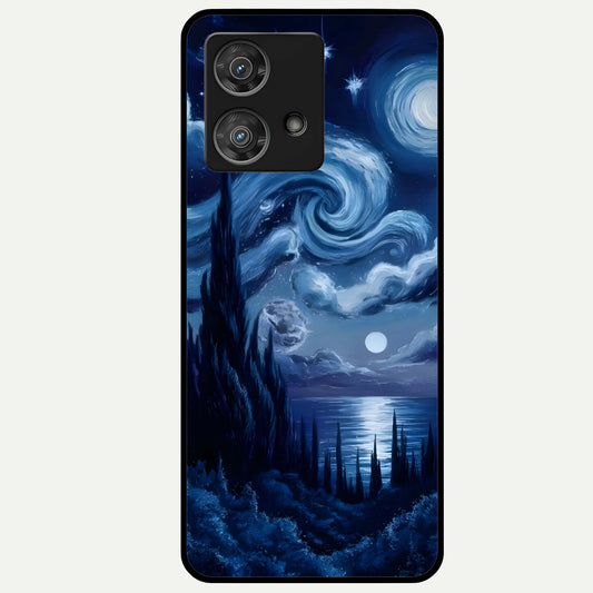  Celestial Dream Van Gogh Glass Case For Moto Edge 40 Neo back cover – full design glossy printed glass finish