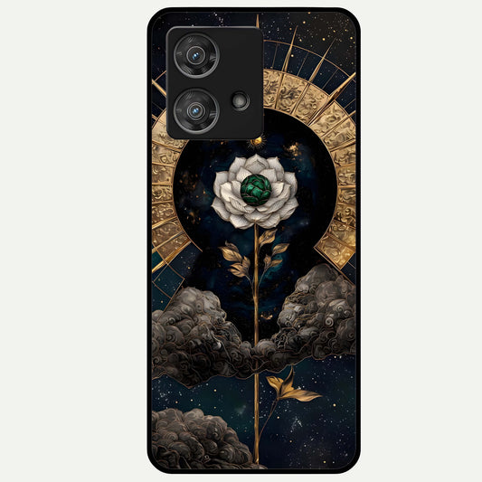  Celestial Lotus Morang Glass Case For Moto Edge 40 Neo back cover – full design glossy printed glass finish