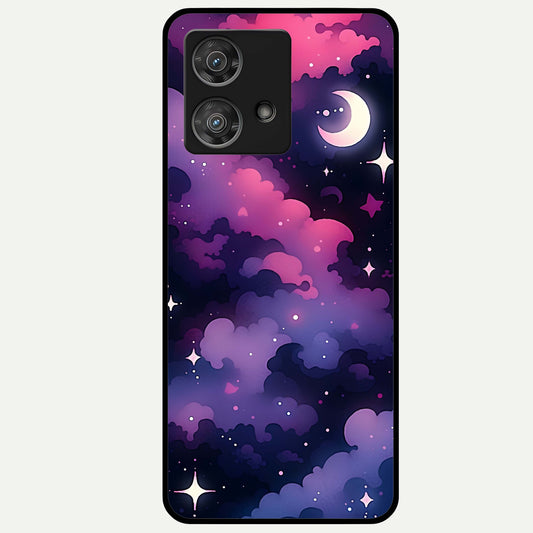  Celestial Moon Magic Glass Case For Moto Edge 40 Neo back cover – full design glossy printed glass finish