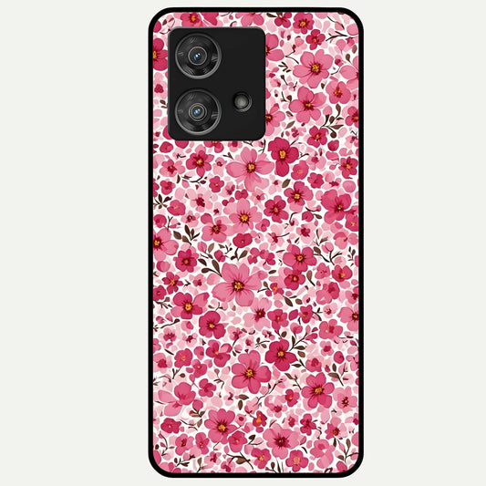  Cherry Blossom Charm Glass Case For Moto Edge 40 Neo back cover – full design glossy printed glass finish