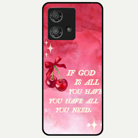  Cherry Quote Glass Case For Moto Edge 40 Neo back cover – full design glossy printed glass finish