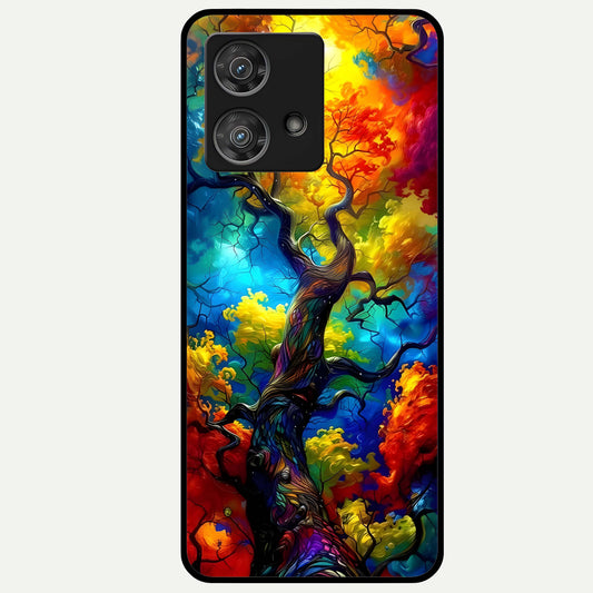  Colorful Soda Bottles Glass Case For Moto Edge 40 Neo back cover – full design glossy printed glass finish