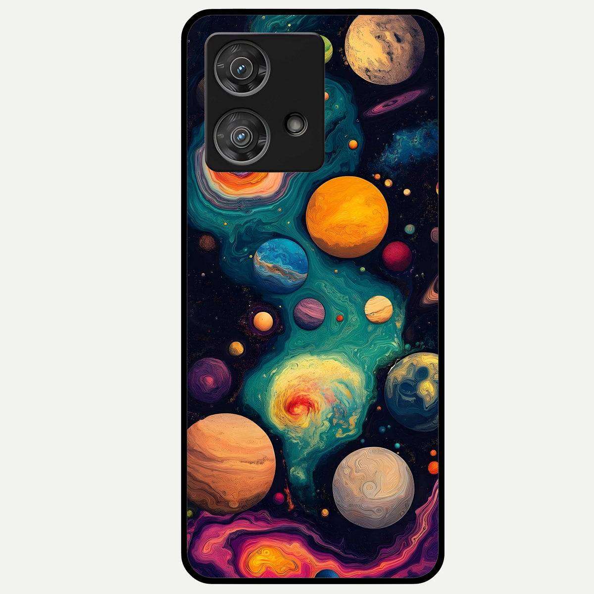  Cosmic Planet Journey Glass Case For Moto Edge 40 Neo back cover – full design glossy printed glass finish