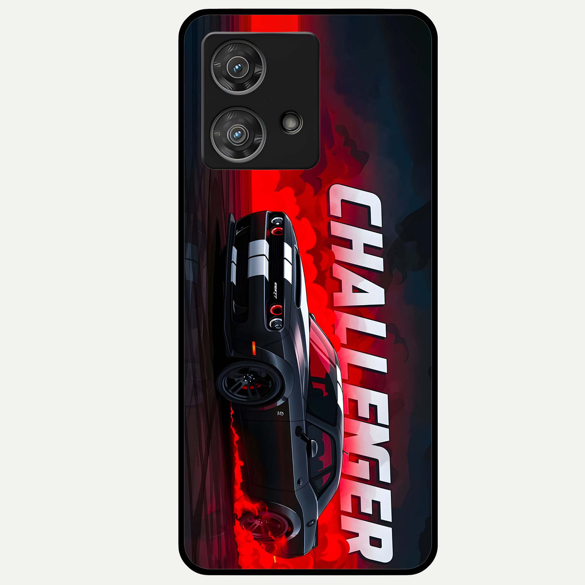  Crimson Challenger Fury Glass Case For Moto Edge 40 Neo back cover – full design glossy printed glass finish
