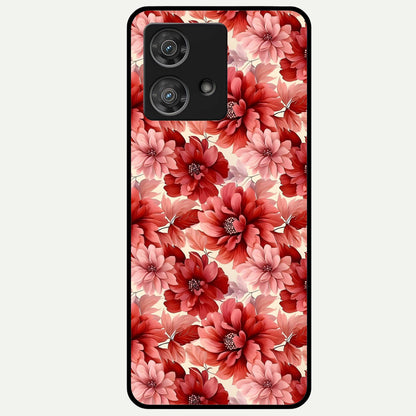  Crimson Love Petals Glass Case For Moto Edge 40 Neo back cover – full design glossy printed glass finish