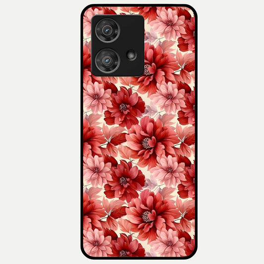  Crimson Love Petals Glass Case For Moto Edge 40 Neo back cover – full design glossy printed glass finish
